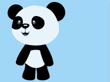 panda animated wave hello hola