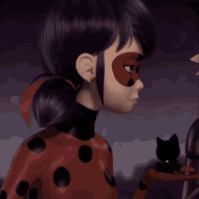 ladybug from miraculous ladybug is wearing a red mask