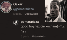 a black and white photo of a man with the name osxar on the top