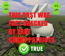 a post that says this post was fact checked by true gulby patriots