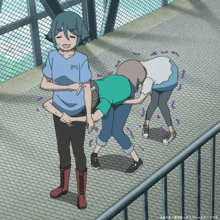 a couple of anime characters standing next to each other with a watermark that says ' aoi ' on it
