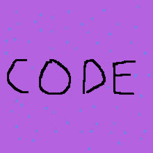 a blue background with a black pixelated circle