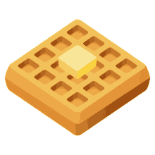 waffle food joypixels square shaped waffle butter