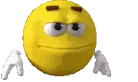 an angry yellow smiley face is holding a gun in his hand .