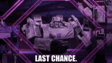 transformers megatron last chance one last chance last shot