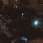 a blurry picture of a man holding a camera that says ' a ' on it