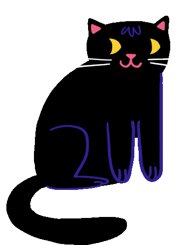 Halloween Funny Black Cat Sticker - Halloween Funny Black Cat Skeleton Stickers