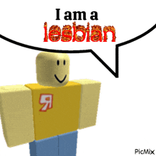a roblox character says i am a lesbian