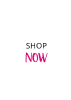 a pink and black logo that says shop now on a white background