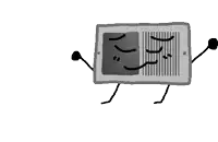 a black and white drawing of a microwave oven with arms and legs .