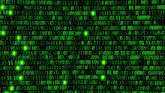 a bunch of numbers that are glowing green