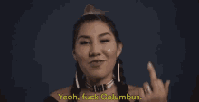 Middle Finger Columbus GIF - Middle Finger Columbus Day GIFs