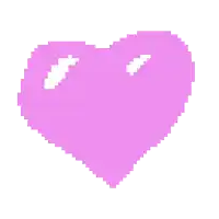 a pixel art of a pink heart with a white outline