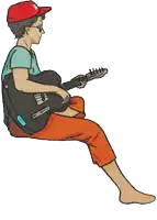 a cartoon of a person playing a guitar