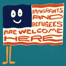 American Flag Us Flag GIF - American Flag Us Flag Immigrants And Refugees Welcome GIFs