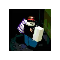 a pixel art of a man in a red outfit with a cross on his chest