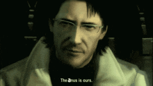 a man with glasses says the anus is ours in a video game