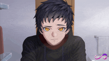 a cartoon of a boy with the words goodbye written below him