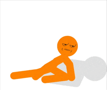 a stick figure is laying down with a gun in his right hand
