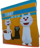 a book called yummy for the cat shows three cats