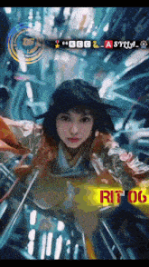 a painting of a girl with the words rit 06 on the bottom