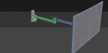 a 3d model of a metal object with a shadow on the floor