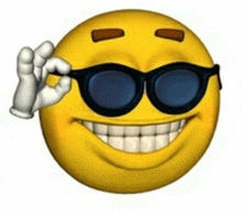 a yellow smiley face wearing sunglasses is giving an ok sign