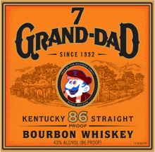 a kentucky 86 straight bourbon whiskey label