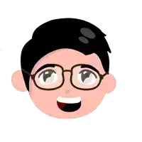 a cartoon drawing of a boy wearing glasses