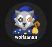 a picture of a wolf with the name wolfsan83 written below it