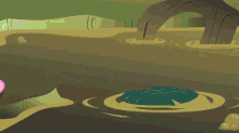 pinkie pie from my little pony is looking at a pond