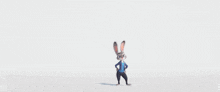 a fox and a rabbit playing with a snake