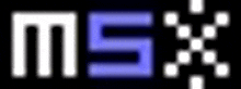 the word msx is displayed in a pixel art style .