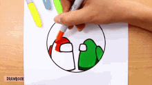a person is drawing among us characters with a marker