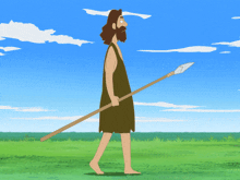 a cartoon of a monkey walking in a field