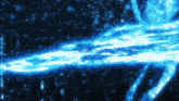 a glowing blue beam of light is coming out of the ground