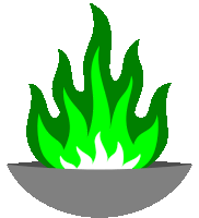 Green Fire Sticker
