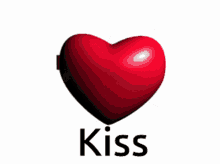 a picture of a man and a woman in a heart shaped mirror with the word kiss below them