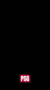 the word psg is displayed in red letters on a black background