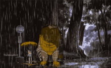 Big Daddy In The Rain - Daddy GIF - Rain Big Daddy My Neighbor Totoro GIFs