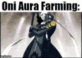 oni aura farming is written above a picture of a samurai