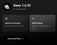 a screenshot of the xeno app with a download now button at the bottom