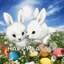 Happy Easter Bunnies GIF - Happy Easter Bunnies Flowers GIFs