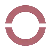 a pink circle with a white stripe in the middle