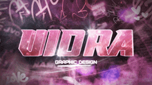 a pink and purple graphic design with the name uidra