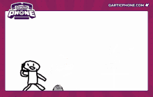 a drawing of a man holding a sword with the words gartic phone written on the bottom