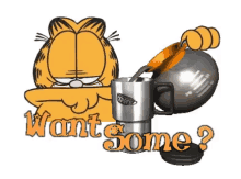 Garfield Coffee GIF - Garfield Coffee Want Some GIFs
