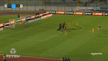 a soccer game is being played on the amazon prime channel