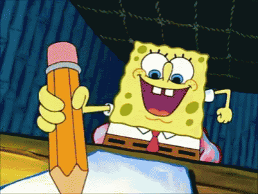 spongebob writing