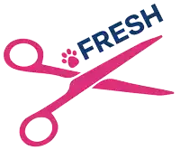 a pair of scissors with the words fresh cut written below them